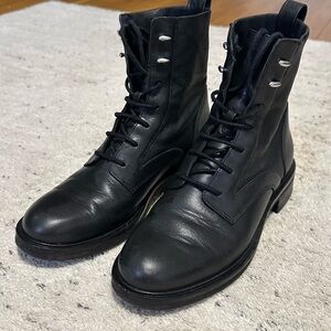 Rag & Bone Black Leather Combat Boots